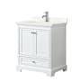 Wyndham Collection Deborah 30" Free Standing Single Basin Vanity Set with Cabinet and Quartz Vanity Top White / Giotto Quartz Top / Polished Chrome Hardware