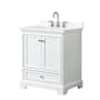 Wyndham Collection Deborah 30" Free Standing Single Basin Vanity Set with Cabinet and Quartz Vanity Top White / Giotto Quartz Top / Polished Chrome Hardware