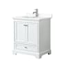 Wyndham Collection Deborah 30" Free Standing Single Basin Vanity Set with Cultured Marble Vanity Top White / White Cultured Marble Top / Polished Chrome Hardware