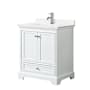 Wyndham Collection Deborah 30" Free Standing Single Basin Vanity Set with Cabinet and Quartz Vanity Top White / White Quartz Top / Polished Chrome Hardware