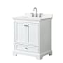Wyndham Collection Deborah 30" Free Standing Single Basin Vanity Set with Cabinet and Quartz Vanity Top White / White Quartz Top / Polished Chrome Hardware