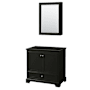 Wyndham Collection Deborah 35-1/4" Free Standing Single Wood Vanity Cabinet Only with Mirror - Less Vanity Top Dark Espresso / Polished Chrome Hardware