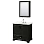 Wyndham Collection Deborah 36" Free Standing Single Basin Vanity Set with Cabinet, Quartz Vanity Top, and Medicine Cabinet Dark Espresso / Giotto Quartz Top / Polished Chrome Hardware
