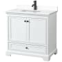 White / White Cultured Marble Top / Matte Black Hardware