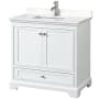 White / Carrara Cultured Marble Top / Polished Chrome Hardware