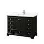 Wyndham Collection Deborah 48" Free Standing Single Basin Vanity Set with Cabinet and Quartz Vanity Top Dark Espresso / Giotto Quartz Top / Polished Chrome Hardware
