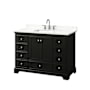 Wyndham Collection Deborah 48" Free Standing Single Basin Vanity Set with Cabinet and Quartz Vanity Top Dark Espresso / Giotto Quartz Top / Polished Chrome Hardware