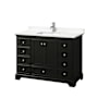 Wyndham Collection Deborah 48" Free Standing Single Basin Vanity Set with Cabinet and Quartz Vanity Top Dark Espresso / White Quartz Top / Polished Chrome Hardware