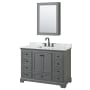 Dark Gray / White Carrara Marble Top / Matte Black Hardware