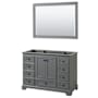 Wyndham Collection Deborah 47-1/4" Free Standing Single Wood Vanity Cabinet Only with Mirror - Less Vanity Top Dark Gray / Matte Black Hardware