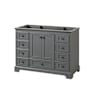 Wyndham Collection Deborah 47-1/4" Free Standing Single Wood Vanity Cabinet Only - Less Vanity Top Dark Gray / Matte Black Hardware