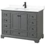 Dark Gray / White Cultured Marble Top / Matte Black Hardware