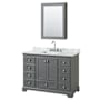Dark Gray / White Carrara Marble Top / Polished Chrome Hardware