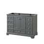 Wyndham Collection Deborah 47-1/4" Free Standing Single Wood Vanity Cabinet Only - Less Vanity Top Dark Gray / Polished Chrome Hardware