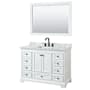 White / White Carrara Marble Top / Matte Black Hardware