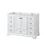 Wyndham Collection Deborah 47-1/4" Free Standing Single Wood Vanity Cabinet Only - Less Vanity Top White / Matte Black Hardware