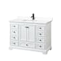 Wyndham Collection Deborah 48" Free Standing Single Basin Vanity Set with Cultured Marble Vanity Top White / White Cultured Marble Top / Matte Black Hardware