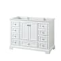 Wyndham Collection Deborah 47-1/4" Free Standing Single Wood Vanity Cabinet Only - Less Vanity Top White / Brushed Gold Hardware