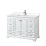 Wyndham Collection Deborah 48" Free Standing Single Basin Vanity Set with Cultured Marble Vanity Top White / Carrara Cultured Marble Top / Polished Chrome Hardware