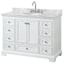 White / White Carrara Marble Top / Polished Chrome Hardware