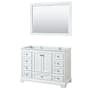 Wyndham Collection Deborah 47-1/4" Free Standing Single Wood Vanity Cabinet Only with Mirror - Less Vanity Top White / Polished Chrome Hardware