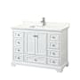 Wyndham Collection Deborah 48" Free Standing Single Basin Vanity Set with Cabinet and Quartz Vanity Top White / Giotto Quartz Top / Polished Chrome Hardware