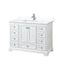 Wyndham Collection Deborah 48" Free Standing Single Basin Vanity Set with Cultured Marble Vanity Top White / White Cultured Marble Top / Polished Chrome Hardware
