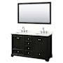 Wyndham Collection Deborah 60" Free Standing Double Basin Vanity Set with Cabinet, Quartz Vanity Top, and Framed Mirror Dark Espresso / Giotto Quartz Top / Polished Chrome Hardware
