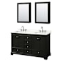 Wyndham Collection Deborah 60" Free Standing Double Basin Vanity Set with Cabinet, Quartz Vanity Top, and Medicine Cabinet Dark Espresso / Giotto Quartz Top / Polished Chrome Hardware