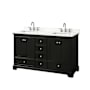 Wyndham Collection Deborah 60" Free Standing Double Basin Vanity Set with Cabinet and Quartz Vanity Top Dark Espresso / Giotto Quartz Top / Polished Chrome Hardware