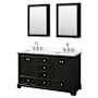 Wyndham Collection Deborah 60" Free Standing Double Basin Vanity Set with Cabinet, Quartz Vanity Top, and Medicine Cabinet Dark Espresso / White Quartz Top / Polished Chrome Hardware