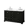 Wyndham Collection Deborah 60" Free Standing Double Basin Vanity Set with Cabinet and Quartz Vanity Top Dark Espresso / White Quartz Top / Polished Chrome Hardware