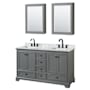 Dark Gray / White Carrara Marble Top / Matte Black Hardware