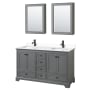 Dark Gray / White Cultured Marble Top / Matte Black Hardware