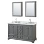 Dark Gray / White Carrara Marble Top / Polished Chrome Hardware