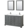 Dark Gray / White Cultured Marble Top / Polished Chrome Hardware