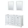 Wyndham Collection Deborah 59-1/4" Double Free Standing Wood Vanity Cabinet - Less Vanity Top White / Matte Black Hardware
