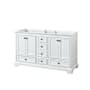 Wyndham Collection Deborah 59-1/4" Double Free Standing Wood Vanity Cabinet Only - Less Vanity Top White / Matte Black Hardware