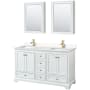 White / Carrara Cultured Marble Top / Brushed Gold Hardware