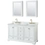 White / White Carrara Marble Top / Brushed Gold Hardware