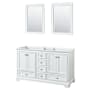 Wyndham Collection Deborah 59-1/4" Double Free Standing Wood Vanity Cabinet - Less Vanity Top White / Brushed Gold Hardware