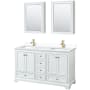 White / White Cultured Marble Top / Brushed Gold Hardware