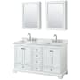 White / White Carrara Marble Top / Polished Chrome Hardware