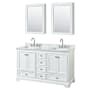 White / White Carrara Marble Top / Polished Chrome Hardware