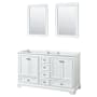 Wyndham Collection Deborah 59-1/4" Double Free Standing Wood Vanity Cabinet - Less Vanity Top White / Polished Chrome Hardware