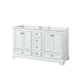Wyndham Collection Deborah 59-1/4" Double Free Standing Wood Vanity Cabinet Only - Less Vanity Top White / Polished Chrome Hardware
