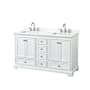 Wyndham Collection Deborah 60" Free Standing Double Basin Vanity Set with Cabinet and Quartz Vanity Top White / Giotto Quartz Top / Polished Chrome Hardware