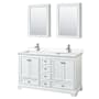 Wyndham Collection Deborah 60" Free Standing Double Basin Vanity Set with Cabinet, Quartz Vanity Top, and Medicine Cabinet White / White Quartz Top / Polished Chrome Hardware