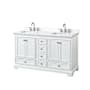 Wyndham Collection Deborah 60" Free Standing Double Basin Vanity Set with Cabinet and Quartz Vanity Top White / White Quartz Top / Polished Chrome Hardware