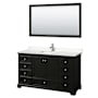 Wyndham Collection Deborah 60" Free Standing Single Basin Vanity Set with Cultured Marble Vanity Top and Framed Mirror Dark Espresso / Carrara Cultured Marble Top / Polished Chrome Hardware